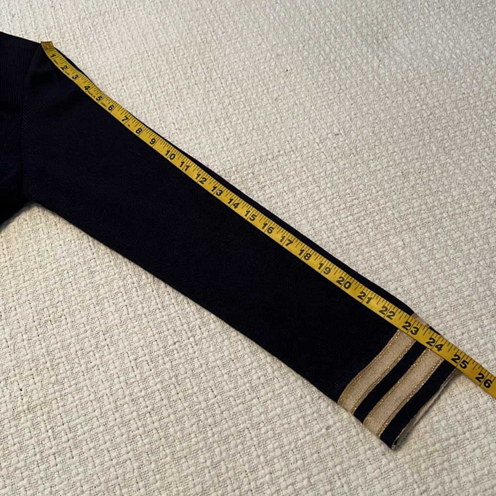 Vintage St. John Collection Navy Blue Long Knit Jacket with Gold Buttons Size 6 - Picture 16 of 16
